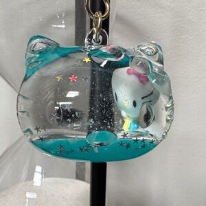 Sanrio Hello Kitty Clear Resin Charm with Teal Accents